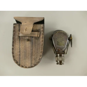 Klassieke telescoop - Gepolijst messing - Leren kist - 5 cm hoog