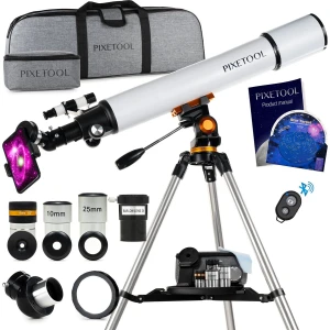 Pixetool Telescoop - 525x Vergroting - Sterrenkijker Volwassenen / Gevorderden / Beginners - Inclusief App - Inclusief Statief en Draagtas - 70070
