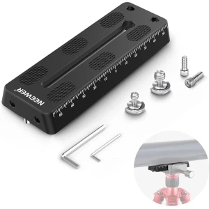 Neewer® - 4.72"/120mm Rail Bar Vixen Style Dovetail Plate - Metalen Montageplaat Zadel met 1/4" 3/8" D-Ring Schroef voor Telescoop Montageadapter Basis OTA Equatoriale Statiefhemel Astrofotografie - QR005