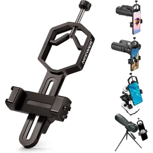 Neewer® - Metalen Mobiele Telefoon Telescoop Adapter Mount voor Spotting Scope Telescoop Verrekijker - Geschikt voor oculair Diameter 1"-2" - 2.1"-3.5" Verstelbare Telefoonhouder - Geschikt voor iPhone en Android