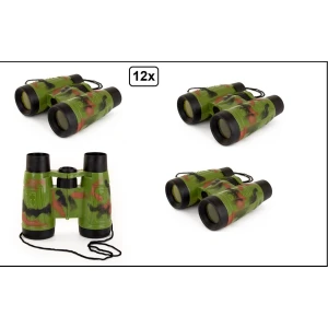 12x Millitaire verrekijker - Carnaval thema feest uitdeel party thema