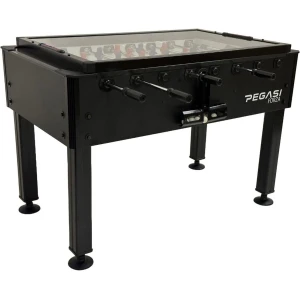 Pegasi Voetbaltafel Forza Pro Black Professional line - Kickertafel - Voetbaltafel - Telescoop stangen - Incl. 10 tafelvoetballen - Met glasplaat - Kunststof
