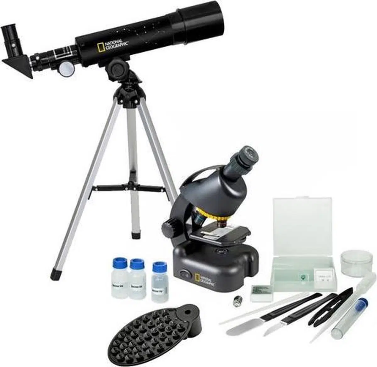 National Geographic Telescoop- En Microscoopset Aluminium Zwart 8-delig