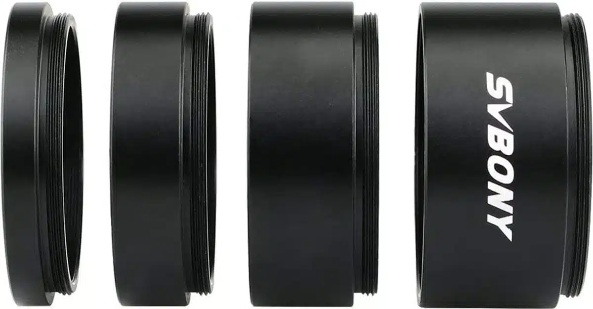 SVBony - SV119 - 2" Verlengbuisset - 5 mm - 10 mm - 15 mm - 30 mm - Telescoop Verlengbuis - M48 x 0,75 - Buisverlenging van Brandpuntsafstand - Astrofotografie - Accessoires - Lensaccessoires - Verlengbuizen