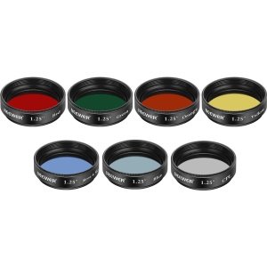 Neewer® - Filter Set voor 3cm Telescoop - Maanfilter, CPL Filter, Filters met 5 Kleuren (Rood, Oranje, Geel, Groen, Blauw), Oogfilters voor Planetair Maanobservatie