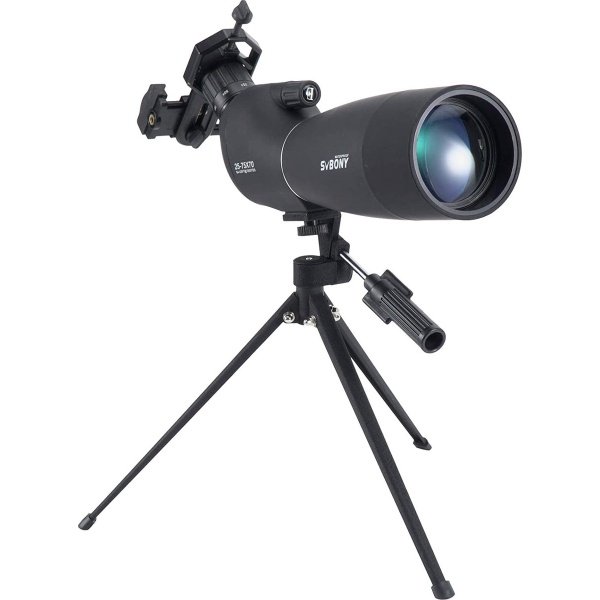 Svbony SV28 - Spotting Scope - 25-75x70 Spotting Scope met statief - HD BAK4 Prism -FMC Lens Spotting Scope - met telefoonadapter - voor schieten - Boogschieten - Vogels kijken - Maan